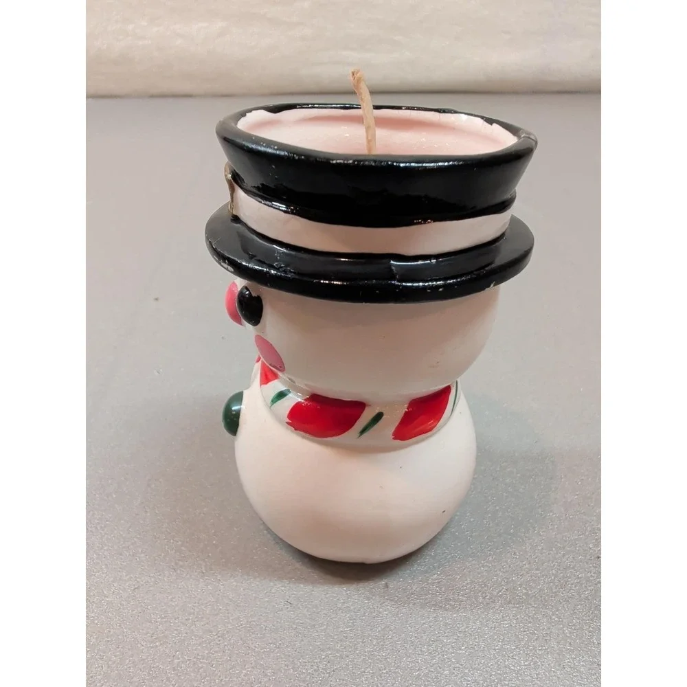 Vintage Ben's Transworld Imports Japan Ceramic Snowman Candle Holder Christmas